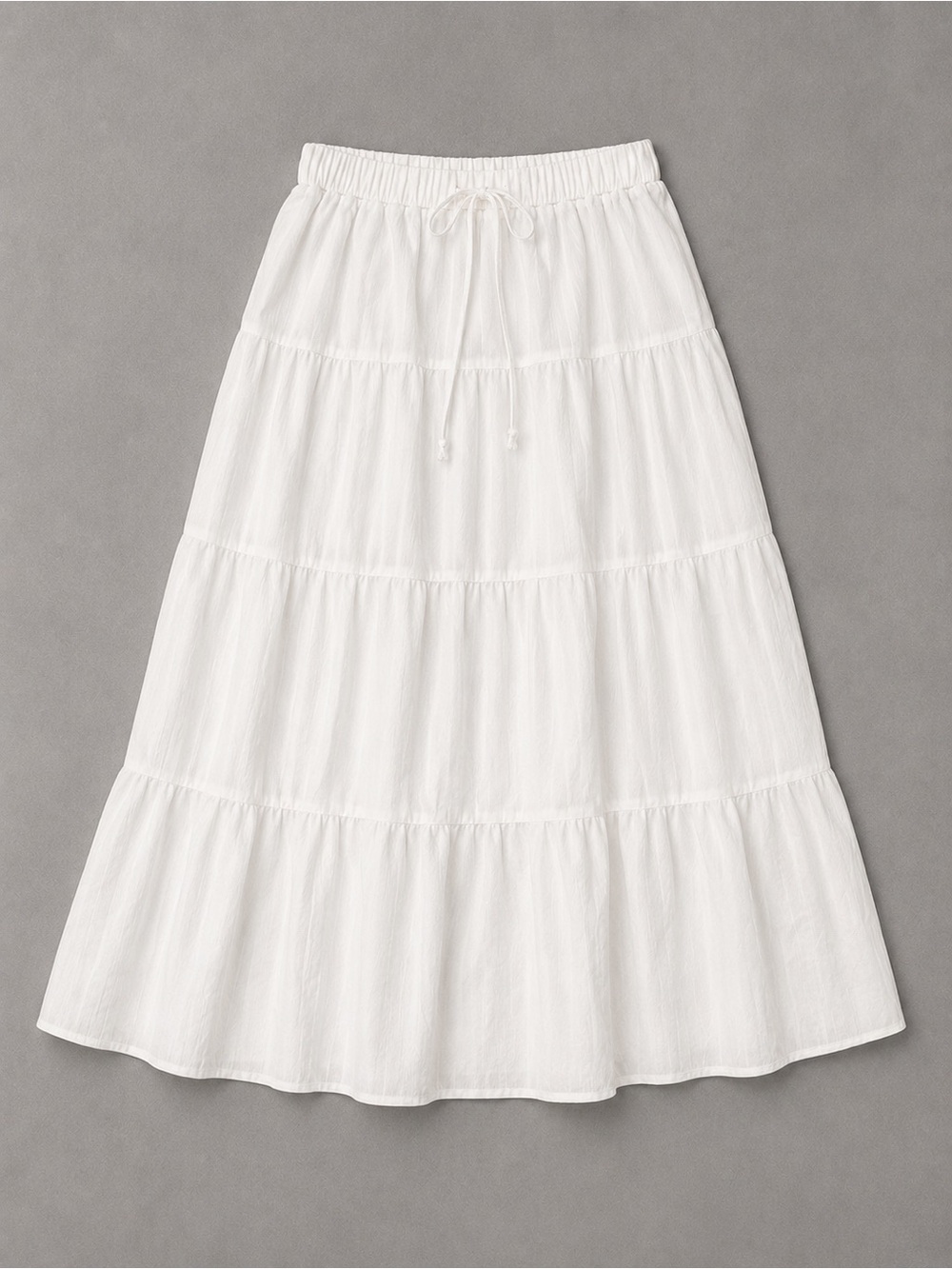 Derax Womens Boho Ruffle Maxi Skirt White
 - Size Medium